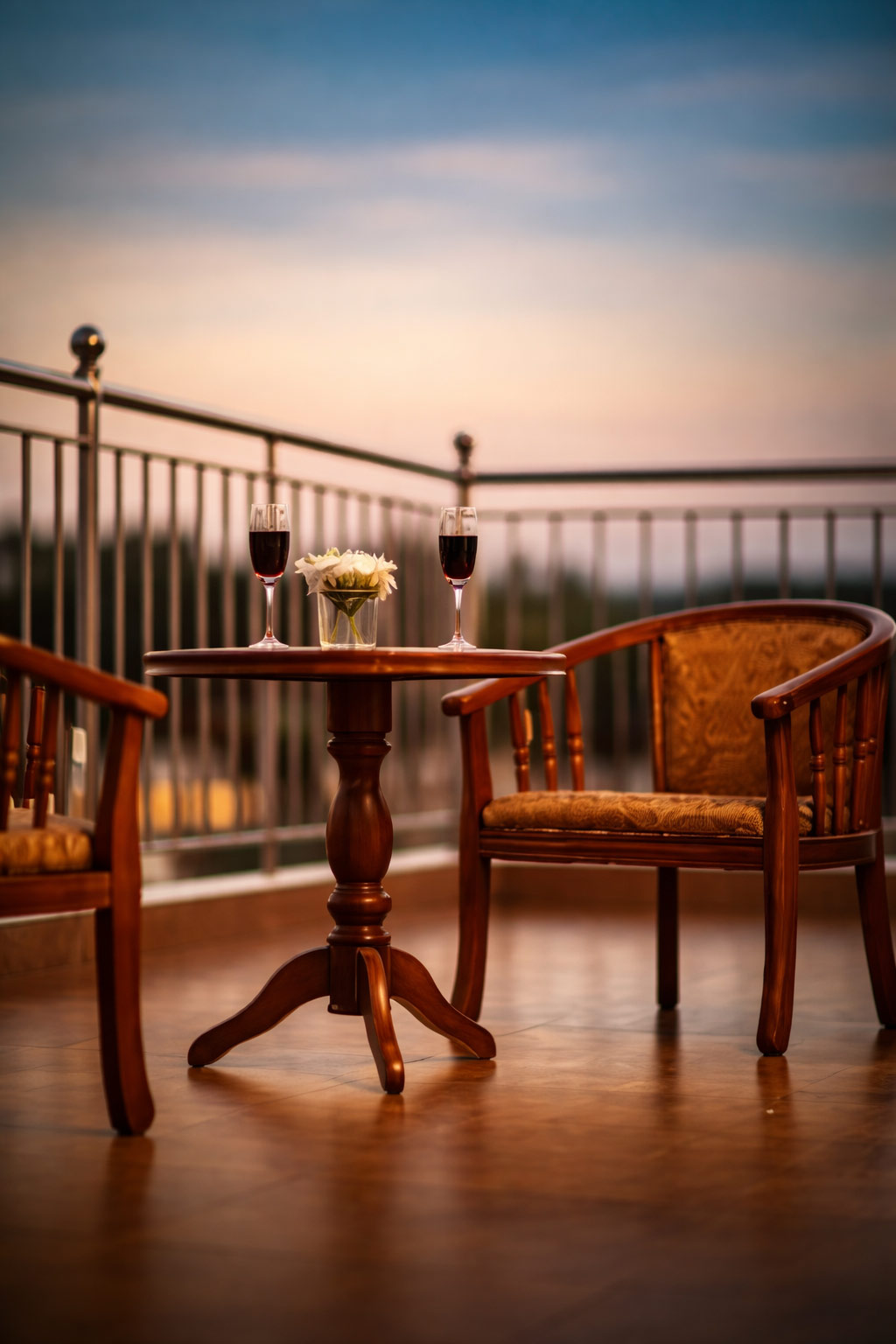 Relaxing outdoor seating area at beach resort
