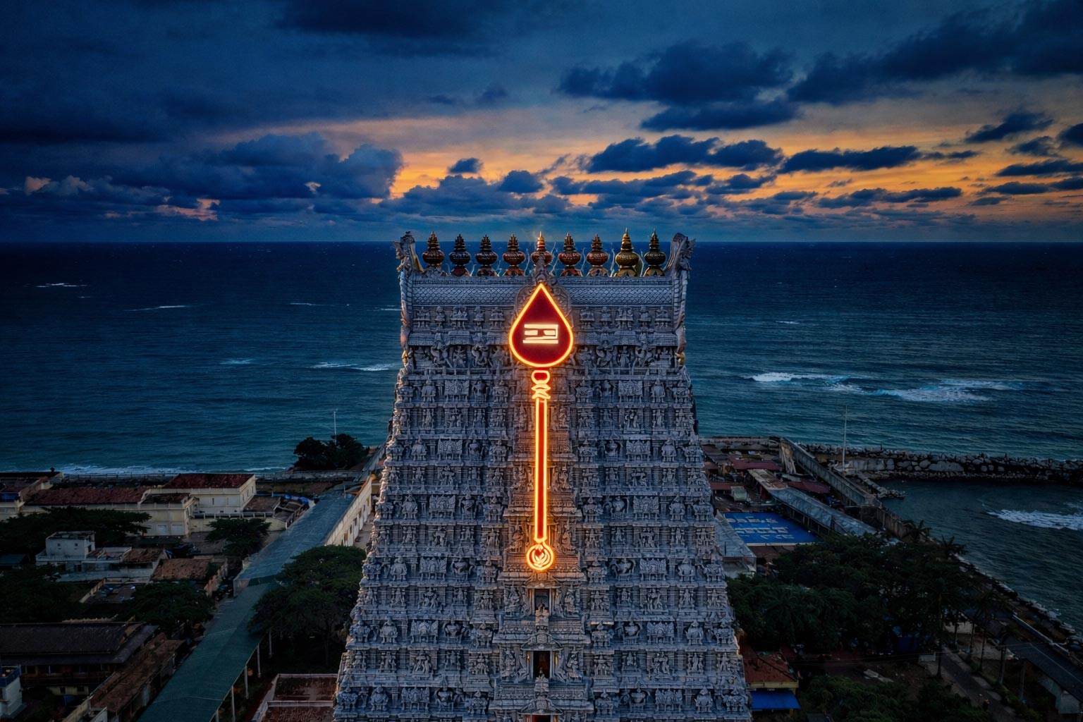 Tiruchendur Murugan Temple sea view entrance Tamil Nadu famous temple