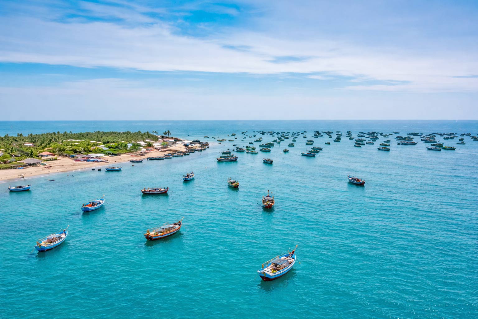 Aerial view of Manapad beach near Tiruchendur Tamil Nadu