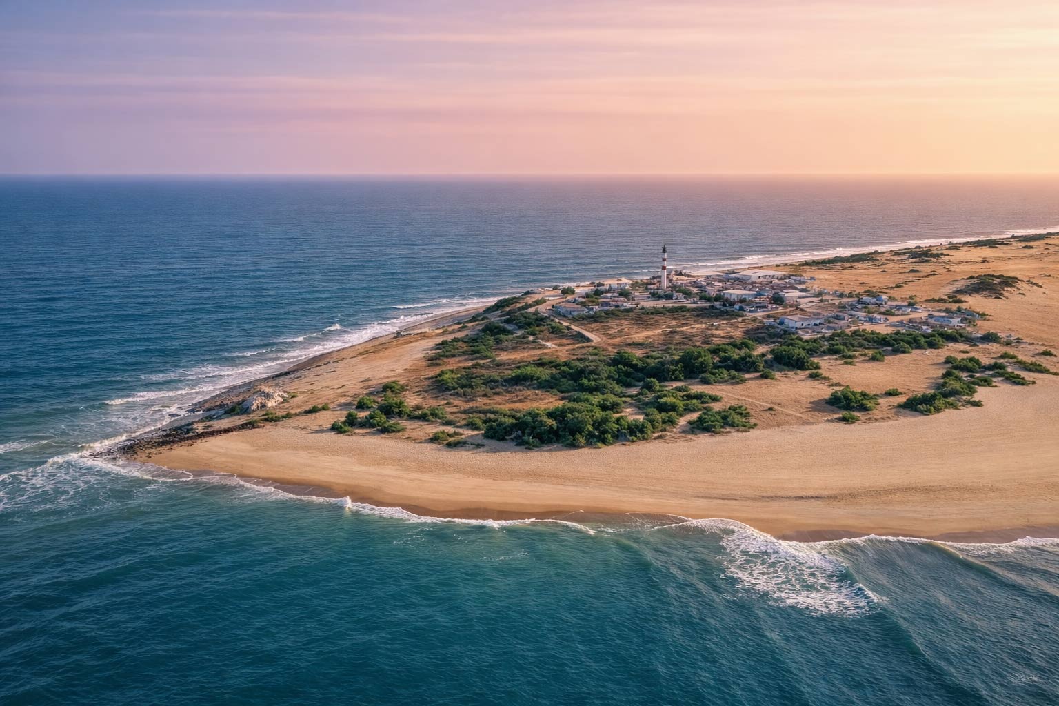 Manapad coastline and sea view near Tiruchendur